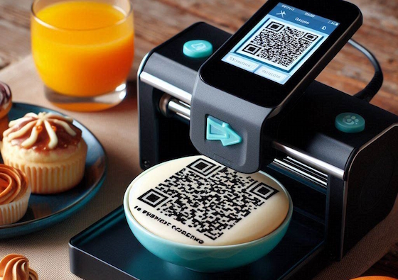 Edible QR codes with food printer